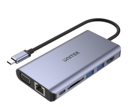 Akcesoria UNITEK Hub USB-C 8w1 PD 100W D1019B
